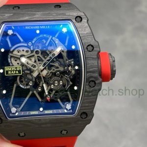 NEW Factory Richard Mille RM35 01 Rafael Nadal 42mm Carbon Fiber Rubber Strap Skeletonized Dial 3 Clean Factory Watch