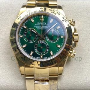 ZF Factory CounterWeight Rolex Daytona 116508 0013 40mm Full Yellow Gold Green Dial 11 Clean Factory Watch