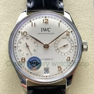 APS Factory IWC Portuguese IW500704 42mm Leather Strap Silver Dial 19 Clean Factory Watch