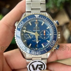 VR Factory Omega Seamaster Planet Ocean Chronograph 215.30.46.51.03.001 45.5mm Full Steel Blue 8 Clean Factory Watch