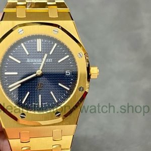 Audemars Piguet Royal Oak Modified and customized 15202 18K gold plated Blue Dial 7 Clean Factory Watch