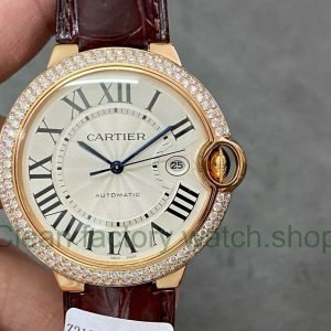 Cartier Ballon Bleu Modification and customization 18k gold plated moissanous diamonds Silver Dial 1 7 Clean Factory Watch