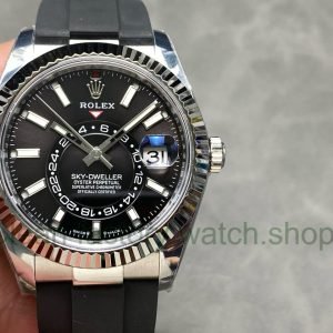 ZF Factory CounterWeight Rolex Sky Dweller 336239 0002 42mm White Gold OysterFlex Black Dial 12 Clean Factory Watch